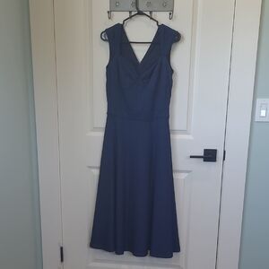 Bettie Page Navy Blue Cocktail Midi Dress